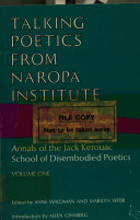 Talking poetics from Naropa Institute : annals of the Jack Kerouac School of Disembodied Poetics /