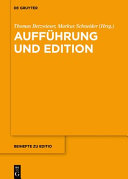 AUFFHRUNG UND EDITION.