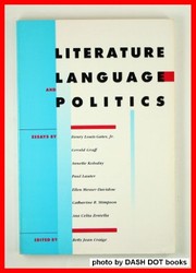 Literature, language, and politics /