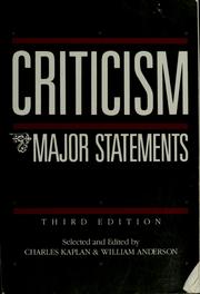 Criticism : major statements /