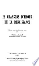 26 [as printed] chansons d'amour de la Renaissance /