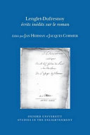 Lenglet Dufresnoy : écrits Inédits sur le Roman /