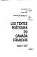 Les Textes poétiques du Canada français : 1606-1867 /