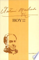 Antonio Machado hoy, 1939-1989 : coloquio internacional /