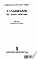 Shakespeare : text, subtext, and context /