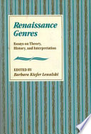 Renaissance genres : essays on theory, history, and interpretation /