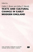 Texts and cultural change in early modern England /