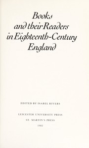 Books and their readers in eighteenth-century England /