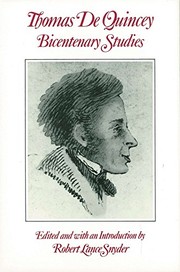 Thomas De Quincey : bicentenary studies /