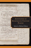 Annotation in eighteenth-century poetry /