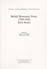 British romantic poets, 1789-1832.