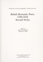 British romantic poets, 1789-1832.