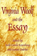 Virginia Woolf and the essay /
