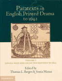 Paratexts in English printed drama to 1642 /