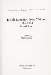 British romantic prose writers, 1789-1832.