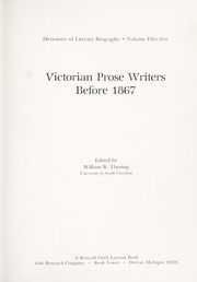 Victorian prose writers before 1867 /