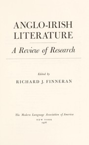 Anglo-Irish literature : a review of research /