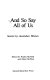And so say all of us : stories by Australian women /