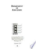 Department of Education : accompanying report of the National Performance Review /