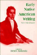 Early native American writing : new critical essays /