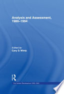 Analysis and assessment, 1980-1994 /