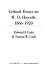 Critical essays on W.D. Howells, 1866-1920 /