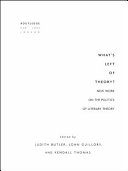 What's left of theory? : new work on the politics of literary theory /