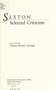 Sexton : selected criticism /