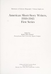 American short-story writers, 1910-1945.