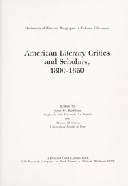 American literary critics and scholars, 1800-1850 /