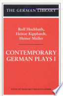 Contemporary German plays /