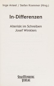 In-Differenzen : Alterität im Schreiben Josef Winklers /