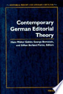 Contemporary German editorial theory /