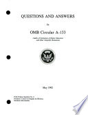 Questions and answers on OMB circular A-133 : (audits of institutions of higher education and other nonprofit institutions).