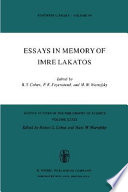 Essays in memory of Imre Lakatos /