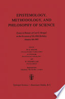 Epistemology, methodology, and philosophy of science : essays in honour of Carl G. Hempel on the occasion of his 80th birthday, January 8th, 1985 /