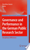 Governance and performance in the German public research sector : disciplinary differences /