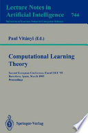 Computational learning theory : second European conference, EuroCOLT '95, Barcelona, Spain, March 13-15, 1995 : proceedings /