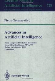 Advances in artificial intelligence : third congress of the Italian Association for Artificial Intelligence, AI*IA '93, Torino, Italy, October 26-28, 1993 : proceedings /