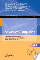 Advanced Computing : 12th International Conference, IACC 2022, Hyderabad, India, December 16-17, 2022, Revised Selected Papers, Part I /