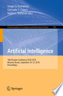 Artificial Intelligence : 16th Russian Conference, RCAI 2018, Moscow, Russia, September 24-27, 2018, Proceedings /