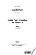Spectral theory of functions and operators /