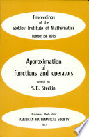 Approximation of functions and operators /