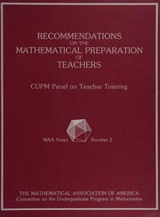 Recommendations on the mathematical preparation of teachers /