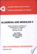 Algebras and modules II : Eighth International Conference on Representations of Algebras, August 4-10, 1996, Geiranger, Norway /