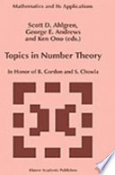 Topics in number theory : in honor of B. Gordon and S. Chowla /