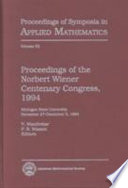 Proceedings of the Norbert Wiener Centenary Congress, 1994 : Michigan State University, November 27-December 3, 1994 /