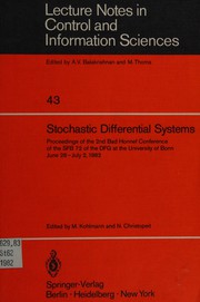 Stochastic differential systems : proceedings of the 2nd Bad Honnef Conference of the SFB 72 of the DFG at the University of Bonn, June 28-July 2, 1982 /
