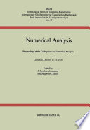 Numerical analysis : proceedings of the Colloquium on Numerical Analysis, Lausanne, October 11-13, 1976 /