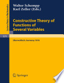 Constructive theory of functions of several variables : proceedings of a conference held at Oberwolfach, April 25-May 1, 1976 /